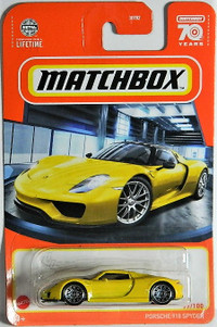 Matchbox 1/64 Porsche 918 Spyder Diecast Cars