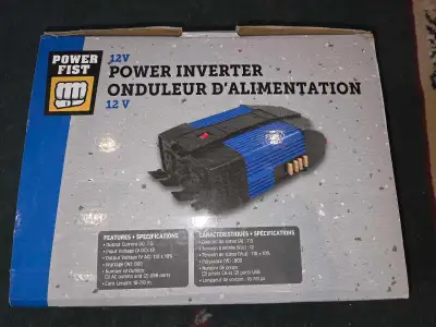 12V 800W power inverter for sale Powerfist brand. Has 3 outlets and 2 USB ports Comes with cables to...