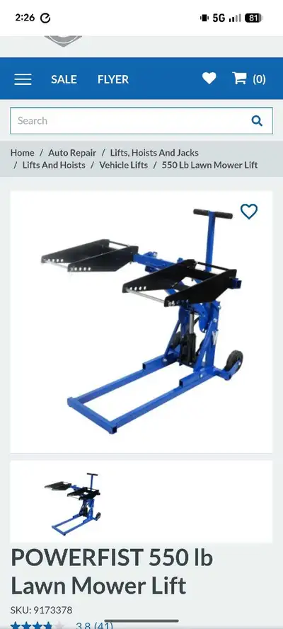 Lawn tractor mower lift jack, View more