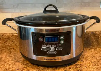 Hamilton Beech crock pot + heart healthy recipe book, View more