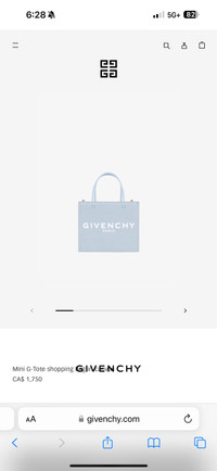 Givenchy blue mini g tote 
