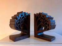 Wood handcrafted Bookend