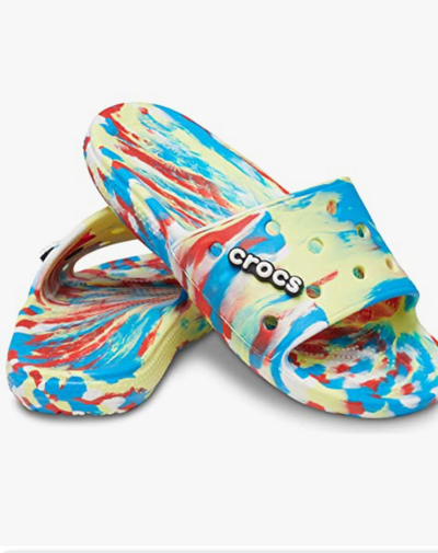 Brand New Crocs, tie dye/multicolor sandals, size 11 Men, View more