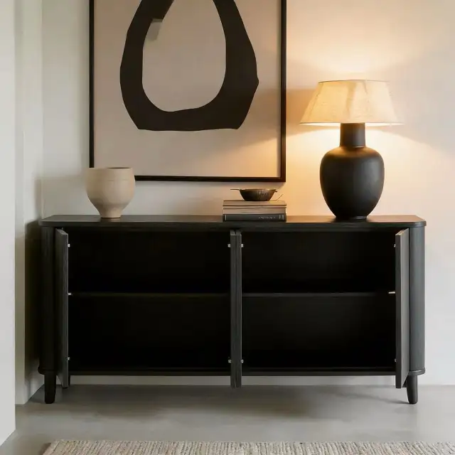 Black Wood Sideboard，Entrance cabinet in TV Tables & Entertainment Units in Markham / York Region - Image 4