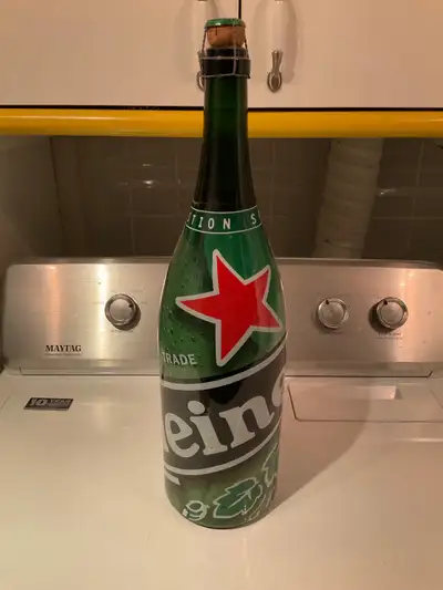 Large Heineken bottle unopened , View more