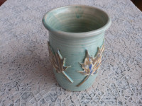 Vintage Nell Pottery Jar with Maple Leafs