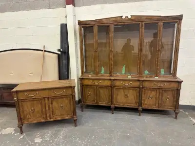 beautiful antique dining table with credenza , View more