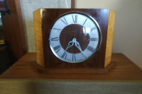 Vintage Westclox Wooden Mantle wind  up Clock Made in Scotland