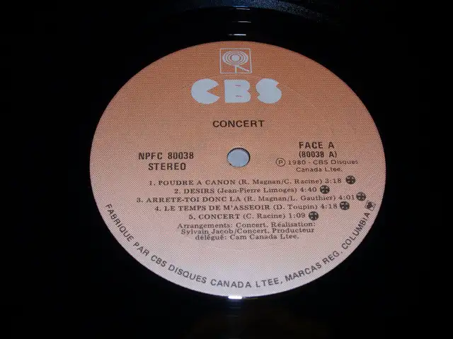 Concert - Concert (1980) LP Prog québécois62863257343106122