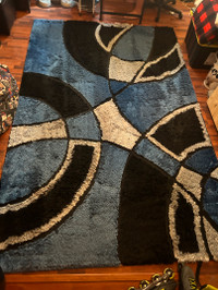 Area Rug - Blue, Black and Grey 10 x 6.5'