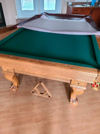 Custom built solid oak pool table