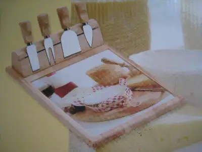 Wooden Cheese Board Set – Brand New, View more
