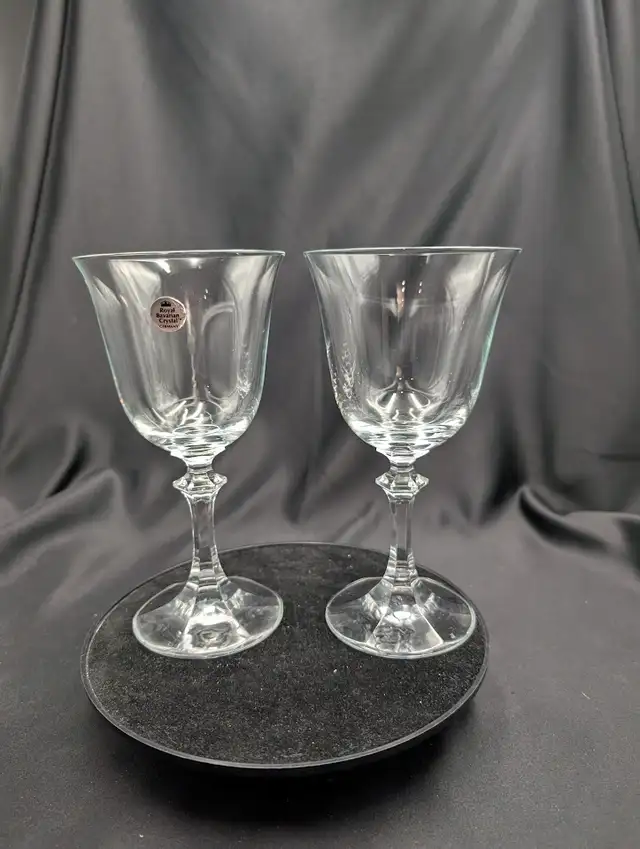 Vintage Royal Bavarian Crystal Cristallin Glasses Goblet Pair63760463518593121
