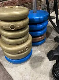 100lbs of plastic coated weights 
