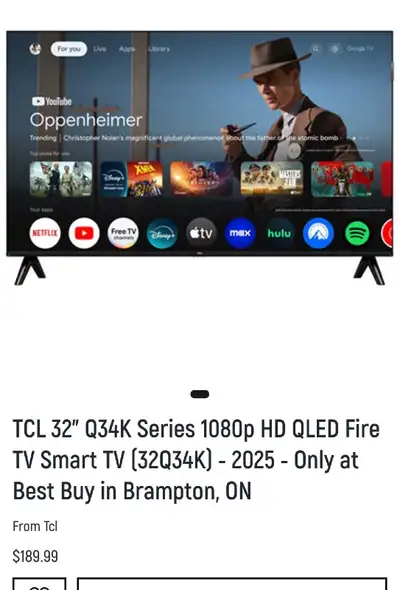 TCL 32" Q34K 1080p HD QLED Fire TV Smart TV (32Q34K) - 2025 , View more