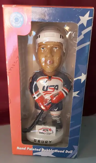 Chris Drury Team USA Bobblehead 2001 Olympics Colorado Avalanche. Still sealed. Hand painted bobble...