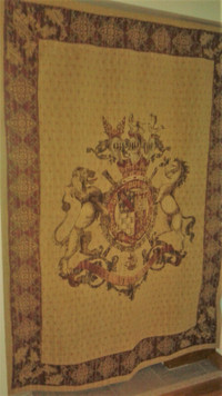 Vintage tapestry from Europe Sola Virtus Invicta