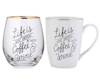 Coffee Mug and Wine Glass Set