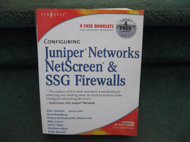 Book Configuring Juniper Networks Netscreen and SSG Firewalls dans Essais et biographies  à Ouest de l’Île