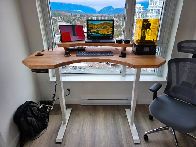 Standing Desk, Custom designed and hand made, solid wood in Desks in Burnaby/New Westminster - Image 3