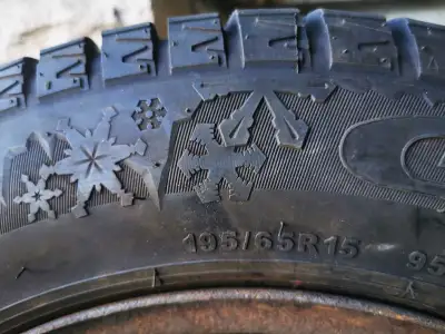 Set of 4 Ice pro tires on steel rims. Lots of tread left. Come off Kia Forte. Rims are 5x114.3 bolt...