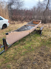 Flat back Canoe with trailer.A 