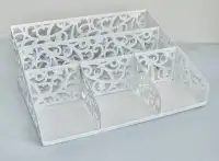 Versatile Decorative White Metal Organizer Tray/Shelf
