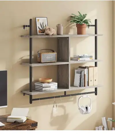 Grey 3 shelf wall unit $45 OBO, View more
