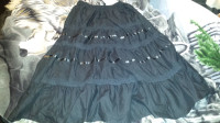 Black Cotton Skirt With Cotton Waistband Custom Made