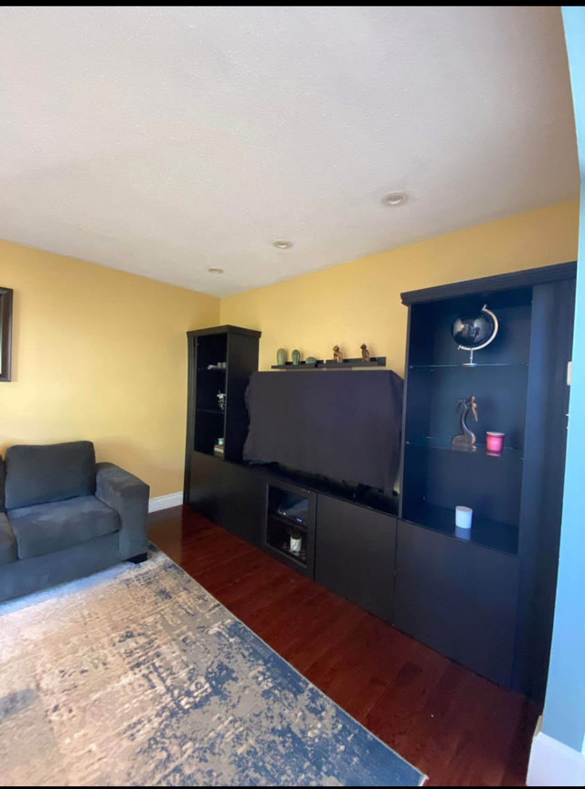 Black Entertainment Wall Unit with Shelves & Storage in Bookcases & Shelving Units in Mississauga / Peel Region - Image 4