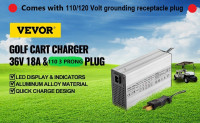 (NEW) VEVOR Electric Battery Charger 36V 18A 110 AC 3 Prong Plug