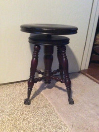 Antique Glass claw piano stool 
