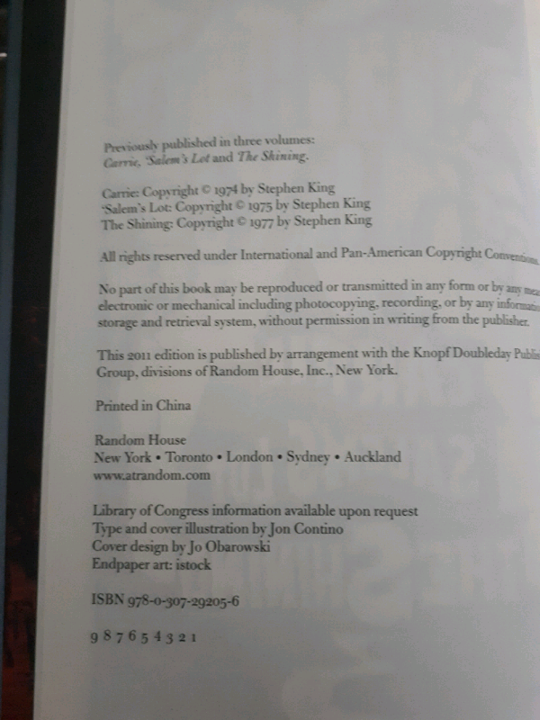 Stephen king three novels hardcover book carrie the shining  in Fiction in Oakville / Halton Region - Image 6
