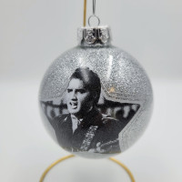 Elvis Presley Kurt S. Adler Christmas Ornament Ball Silver Glitt