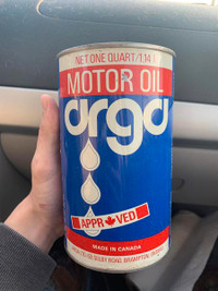 RARE 1960's VINTAGE ARGA MOTOR OIL IMPERIAL QUART CAN