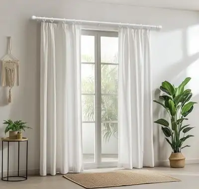 NEW-Extendable (26"-110", 1" dia.) heavy duty glossy curtain rod, View more