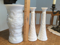 Vases Milk Glass  Fetes-NOEL - décoration- mariage