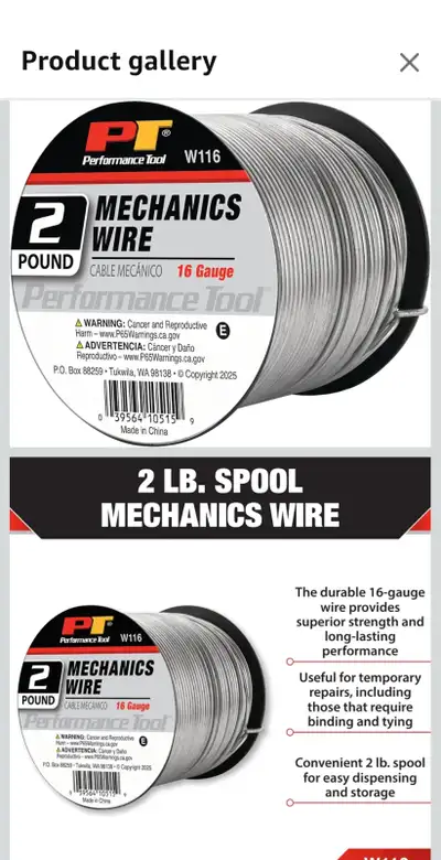 Performance Tool W116 Spool Mechanics Wire, 2 lb, View more