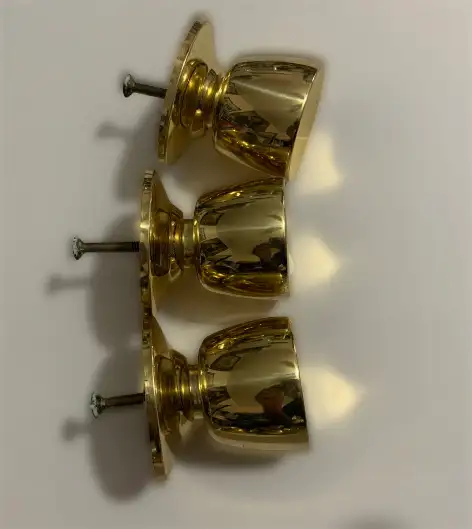 3 Gold Door Knob DAMMY all hardware including for your closet