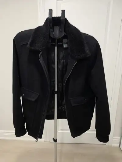 GUESS Wool-Blend Bomber Jacket with Sherpa Collar – Size M, View more