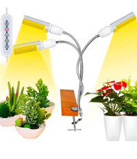 New LED Grow Lights White Sunlike, 68W 132 LED 3-Head Plant Grow