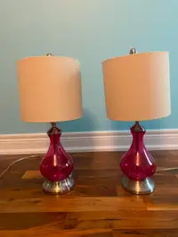 Retro Pink Glass Lamps