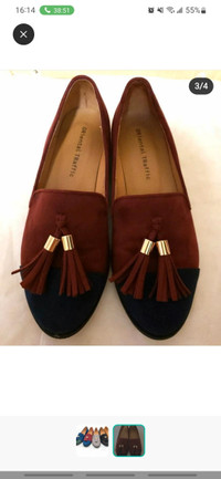 Navy and Dark Red Tassles Loafers/ Flats (Brand New)
