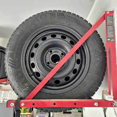 These Motomaster Winter Edge tires, size 175/70R14, are ready to tackle the cold and are mounted on...