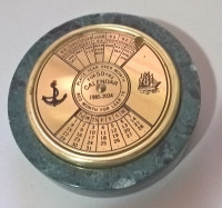 Vintage Nautical 50 Year Calendar Brass Dial Desk