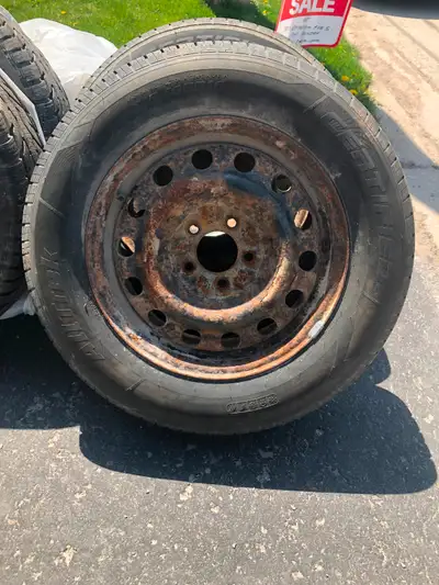 215/65/R16 all season tires. Plenty of tread life left. $350 for all four. Unclear on the exact bolt...