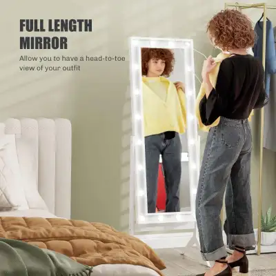 Free Standing Mirror with Lights and Adjustable Angles 60" x 18", View more