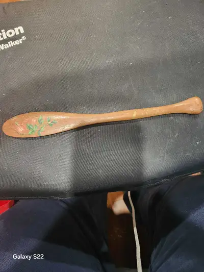 9"⁸-1901 Painted Wooden Paddle Souvenir(found on Indian Reserve), View more