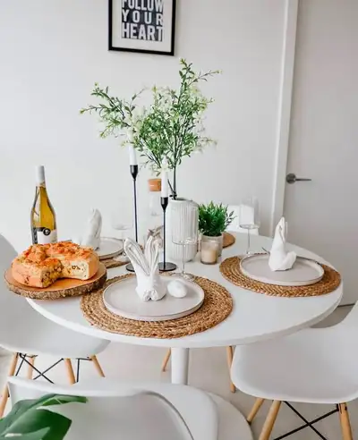 Cute 32" Table - Round Table - MDF Top Table - Black and White, View more