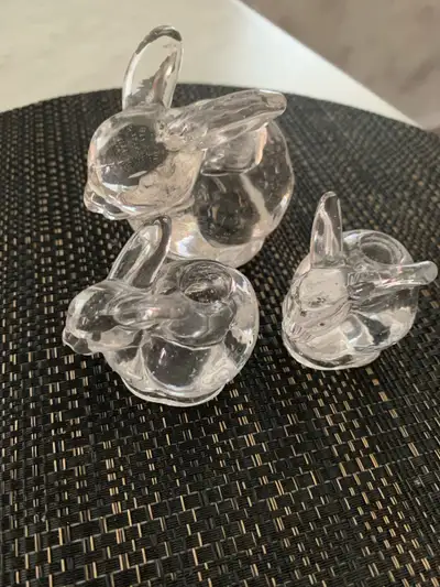 crystal glass set of rabbits, View more
